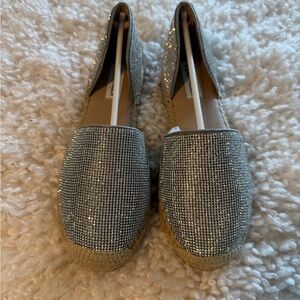 Sparkle Silver Women's Espadrille Flats